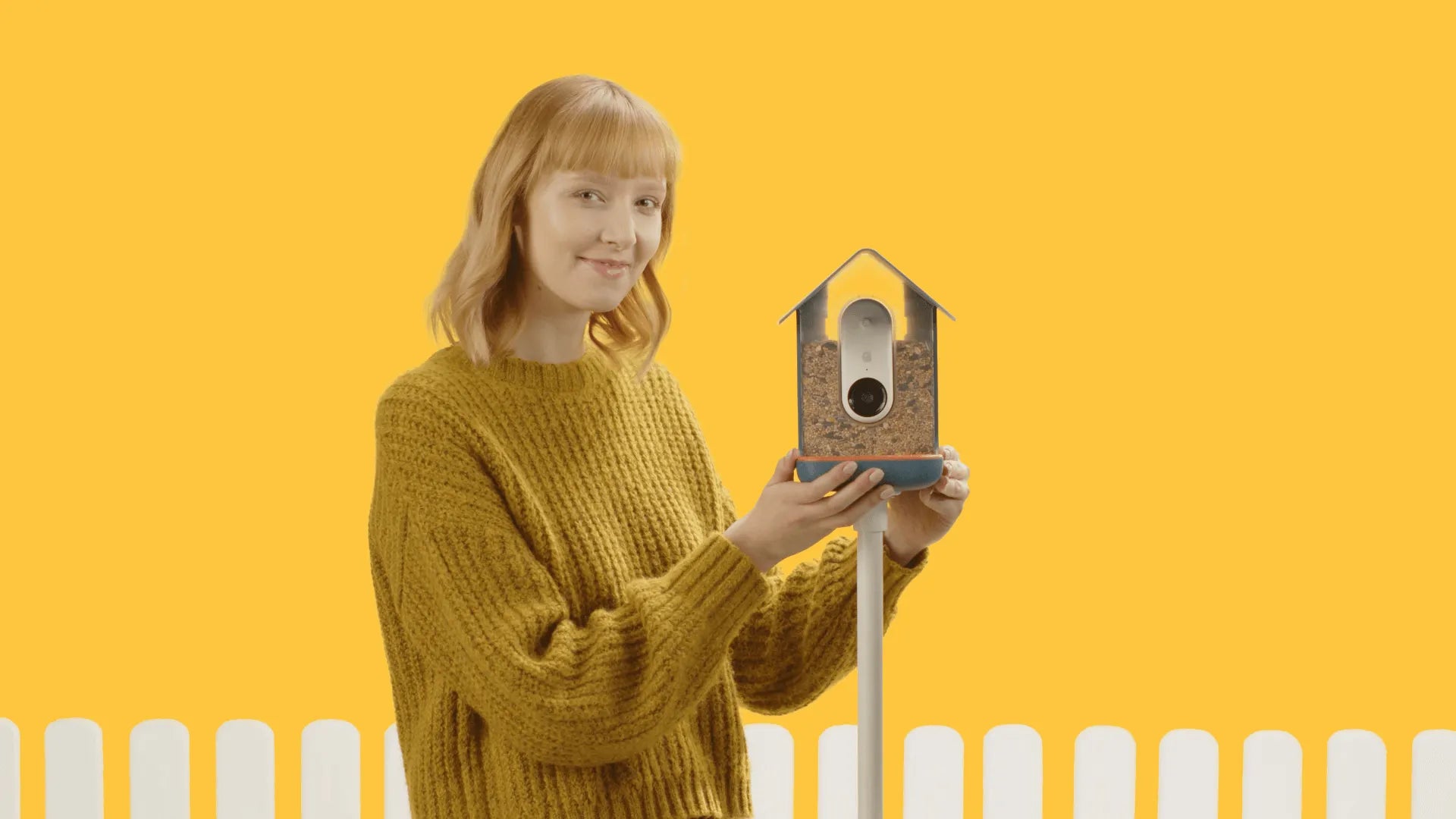 girl with bird buddy home